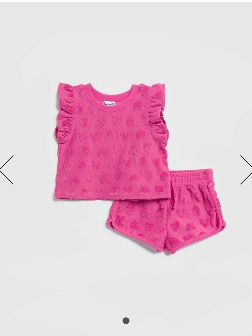 Splendid terry cloth infant girl heart set